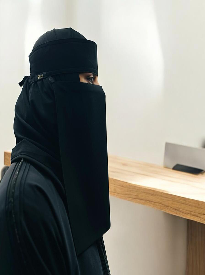 Liara Large Saudi Style Niqab (11.5" x 12") L