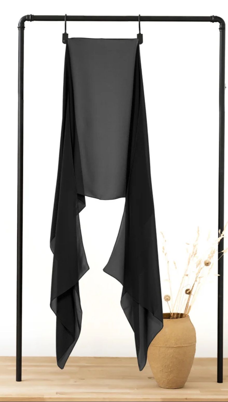 Black Korean Hijab(Scarf) – 77 × 195 cm