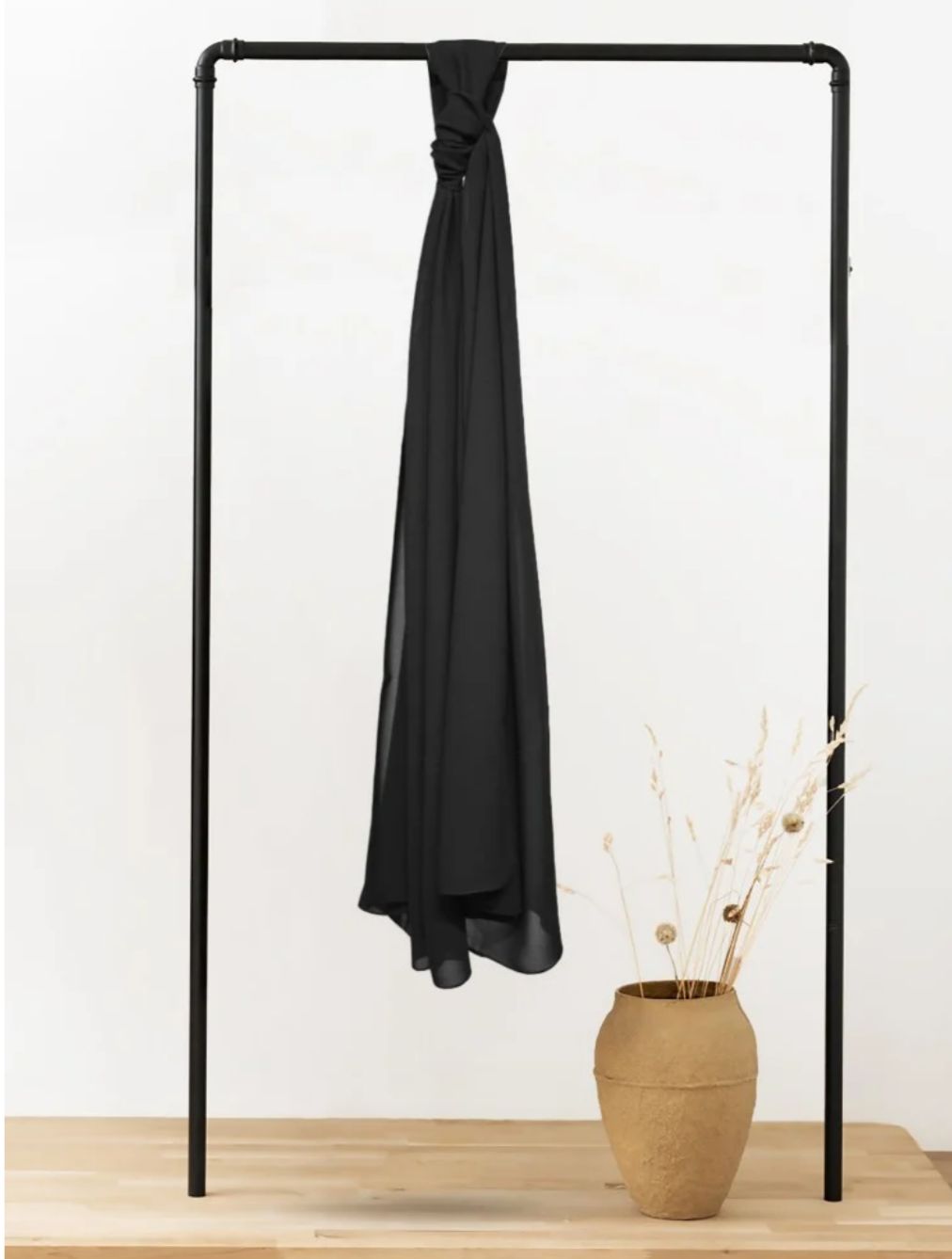 Black Korean Hijab(Scarf) – 77 × 195 cm