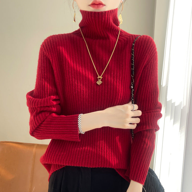 Pure Wool Womens Turtleneck Sweater