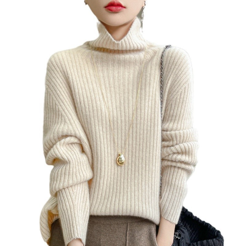Pure Wool Womens Turtleneck Sweater