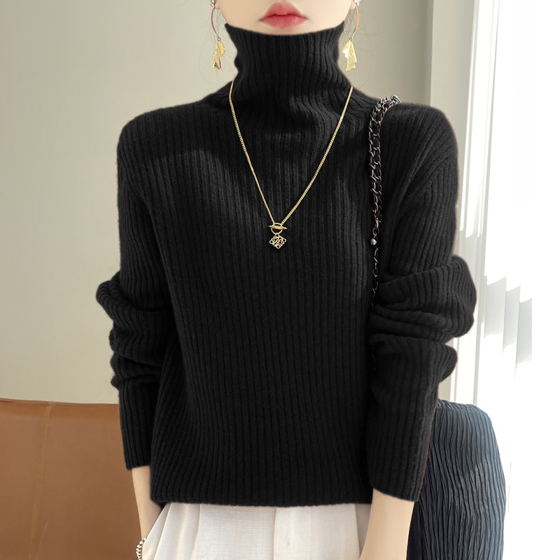 Pure Wool Womens Turtleneck Sweater