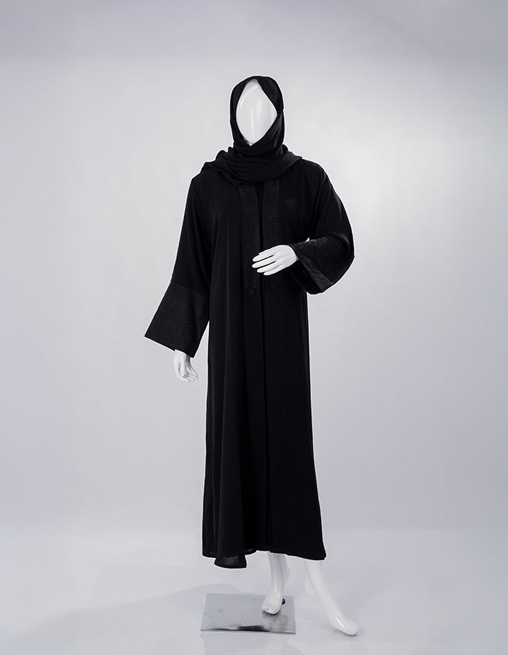 Noir Classic Embroidered Abaya