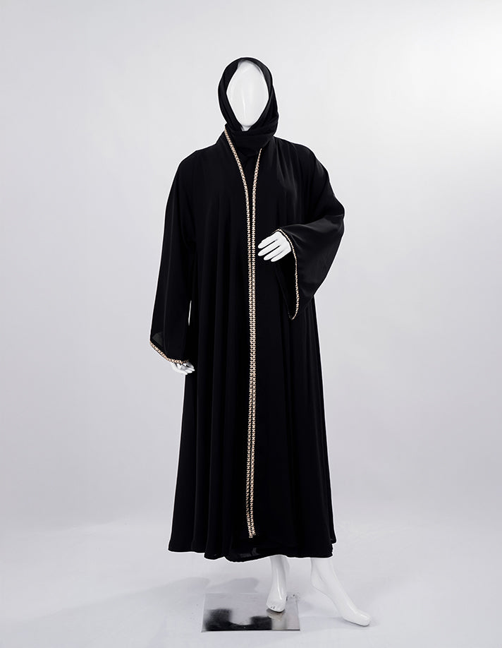 Elegant Embroidered Black Abaya