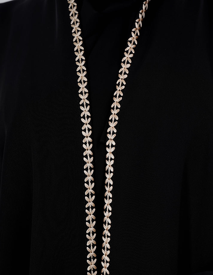 Elegant Embroidered Black Abaya