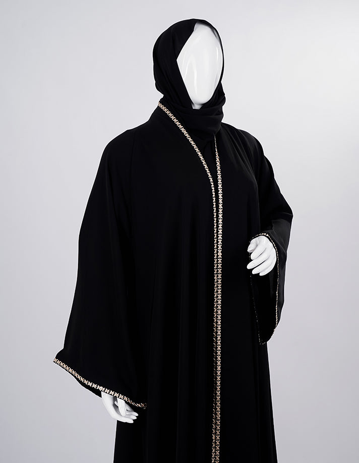 Elegant Embroidered Black Abaya