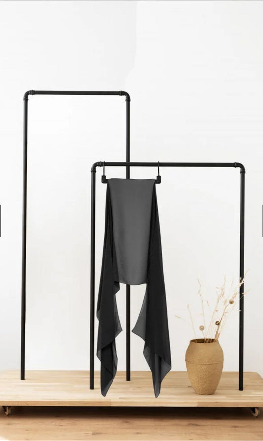 Black Korean Hijab(Scarf) – 77 × 195 cm