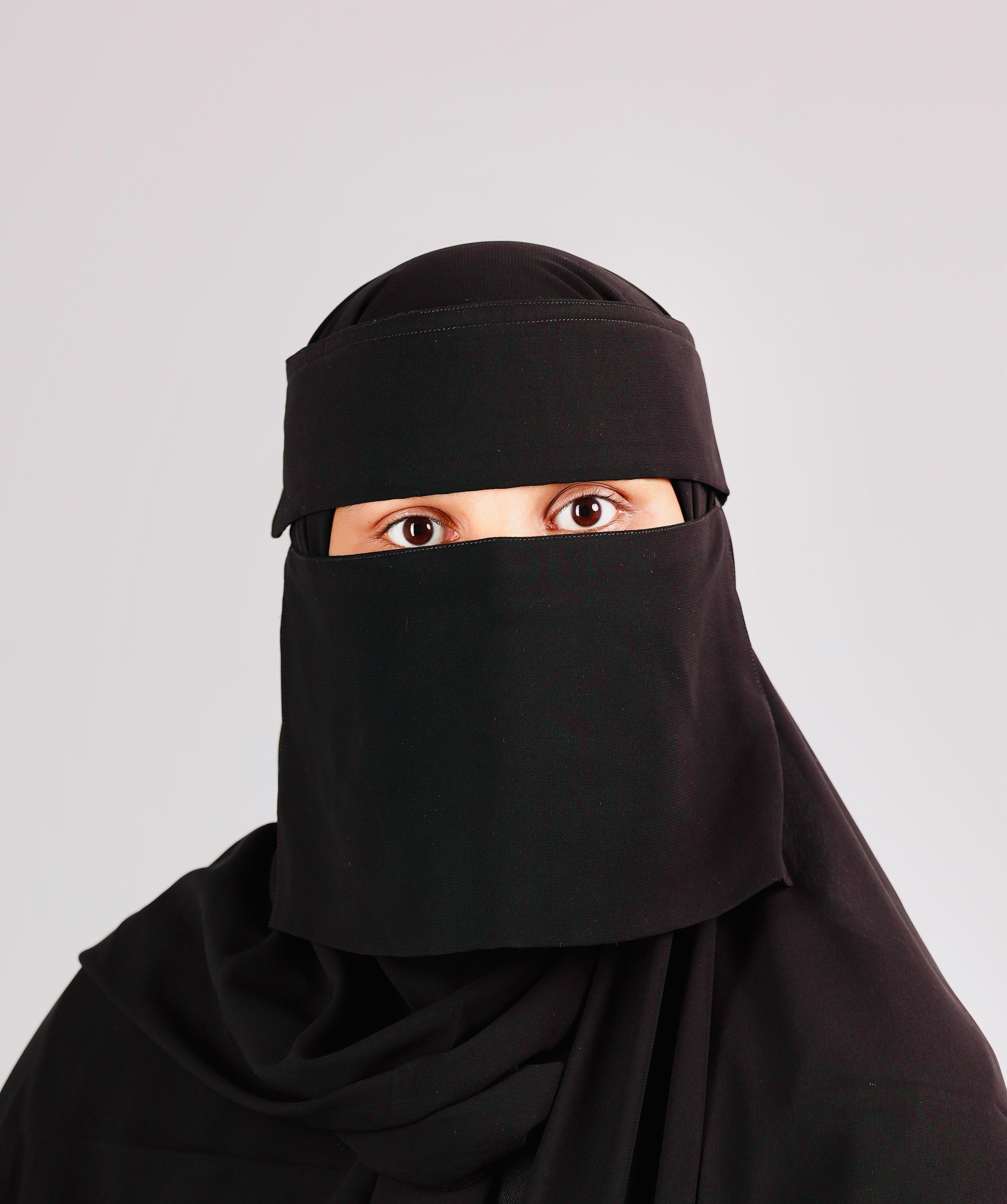 Mini Small Double Layer/Flap Niqab With Leaf Locket (6 inch /12 inch)