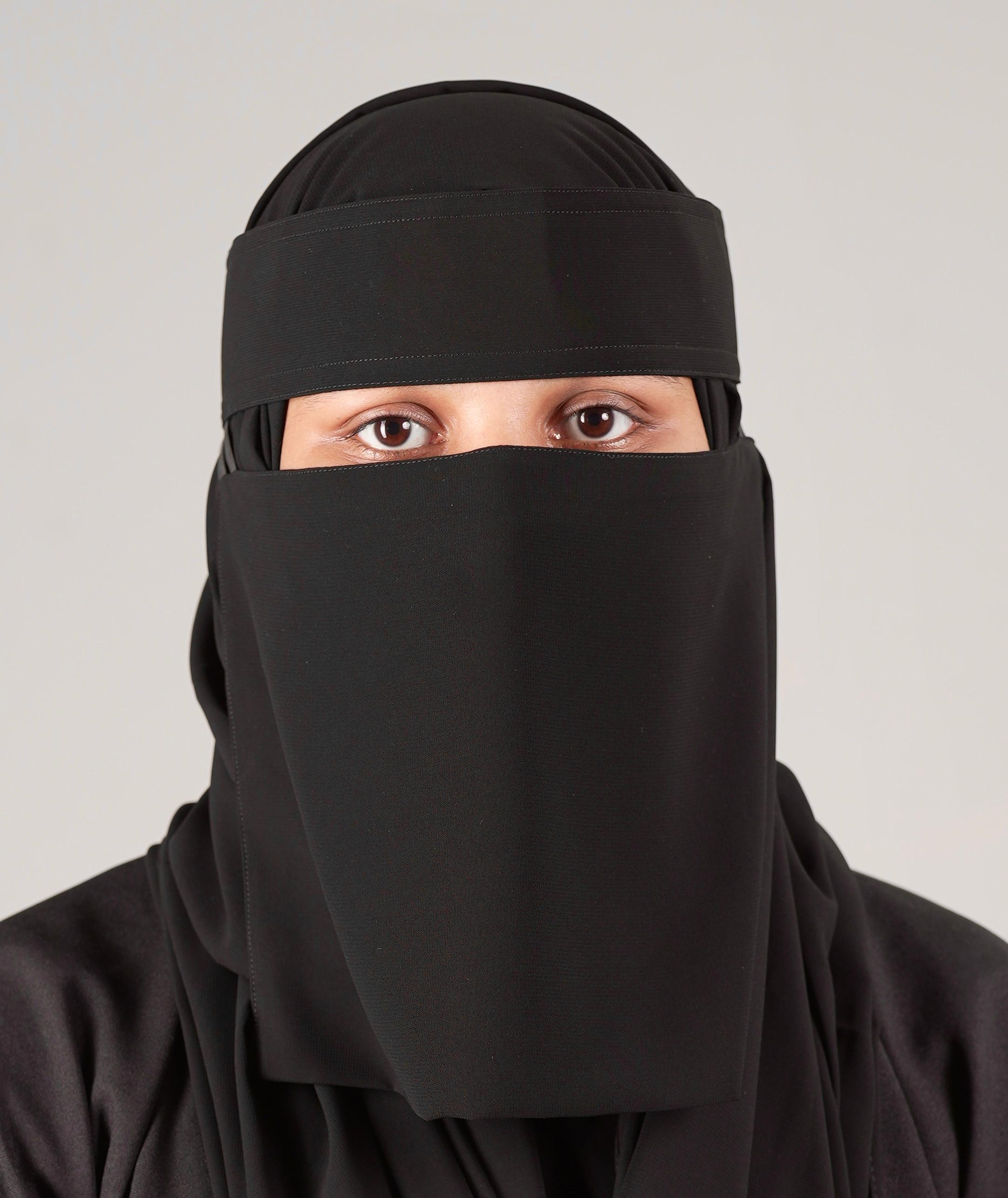 Small Normal Double Elastic Niqab  (8inch /12inch)