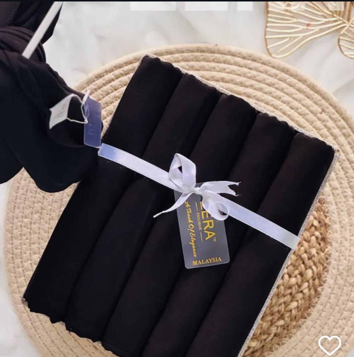 ZERA Triple Black Malaysian Georget Hijab