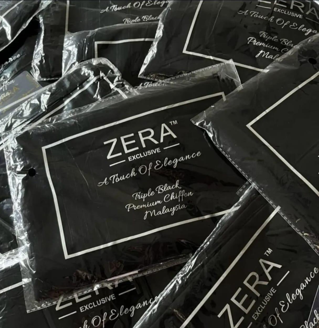 ZERA Triple Black Malaysian Georget Hijab