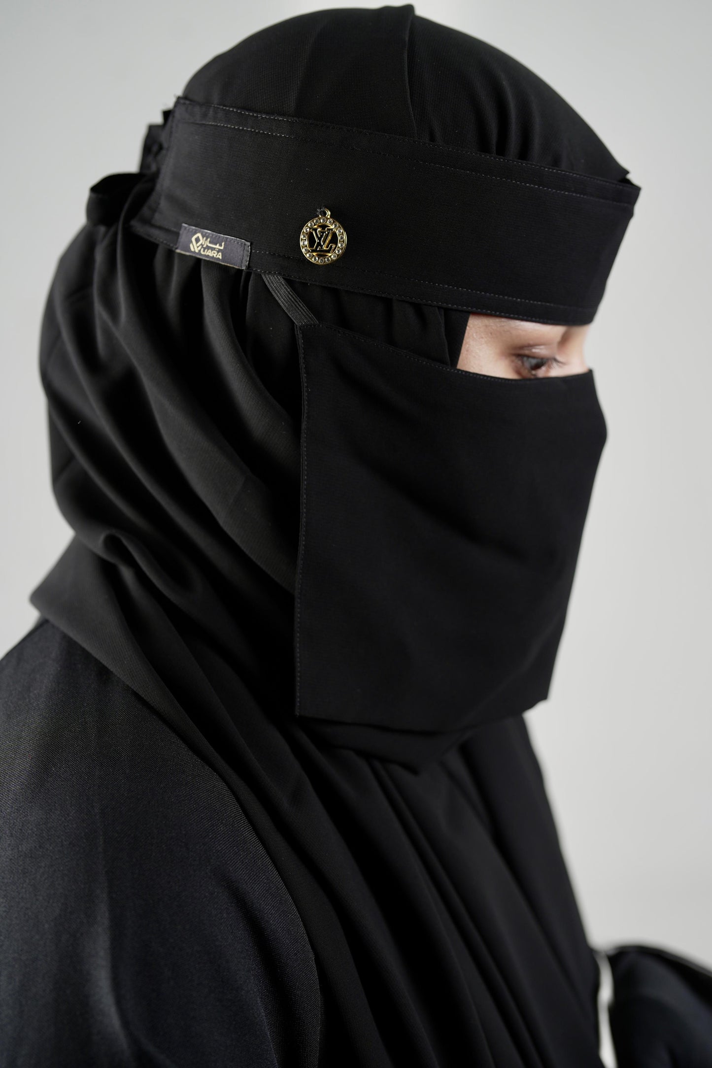 Liara Mini Small Normal Niqab With Round Locket Saudi Style (6"X12") XS
