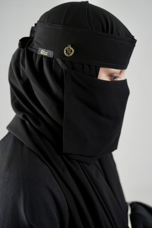 Liara Mini Small Normal Niqab With Round Locket Saudi Style (6"X12") XS