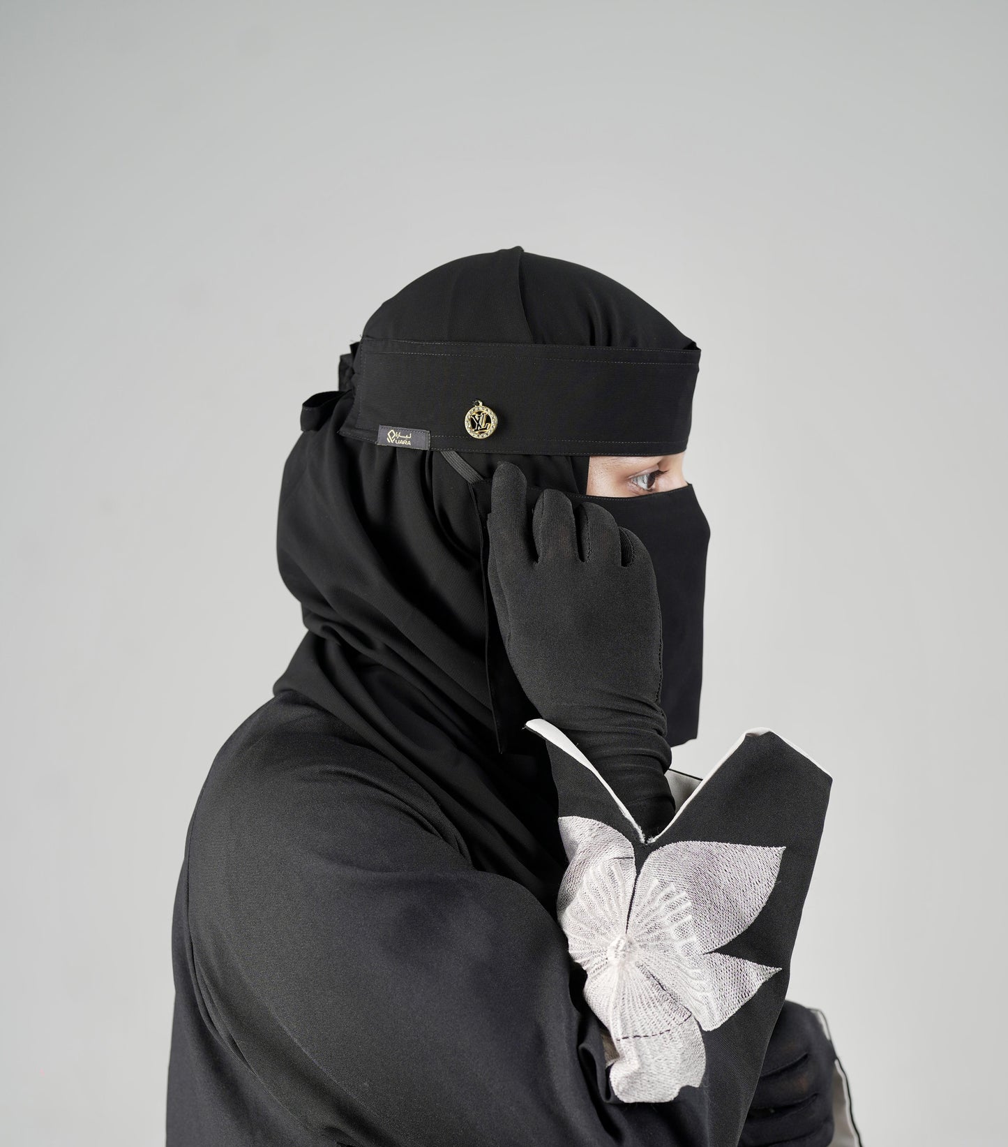 Liara Mini Small Normal Niqab With Round Locket Saudi Style (6"X12") XS
