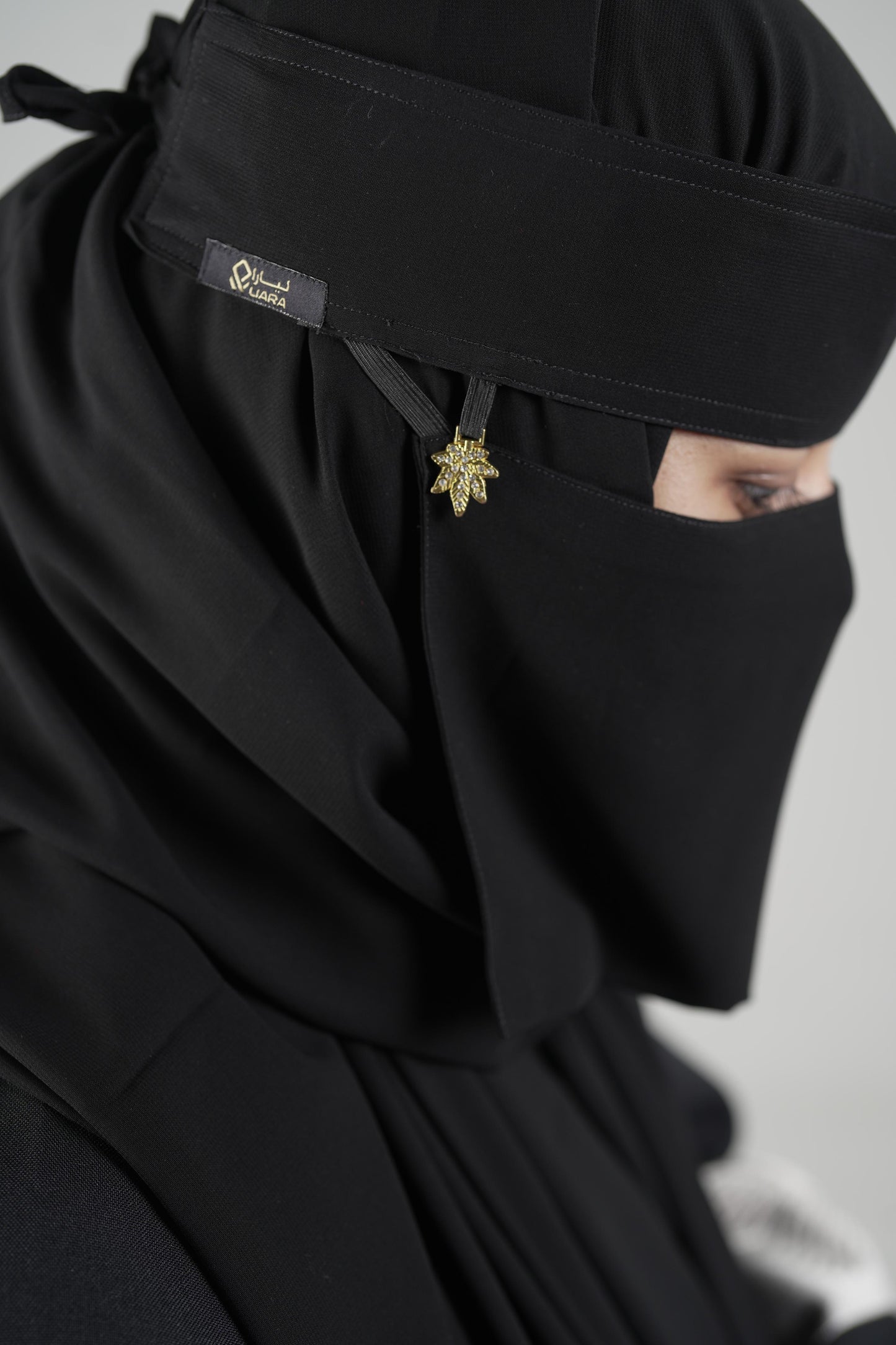 Liara Mini Small Normal With Leef locket Saudi Style Niqab (6"X12") XS