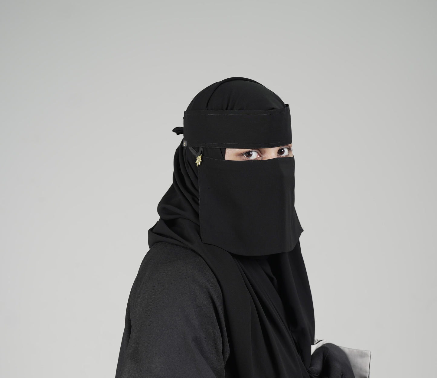 Liara Mini Small Normal With Leef locket Saudi Style Niqab (6"X12") XS