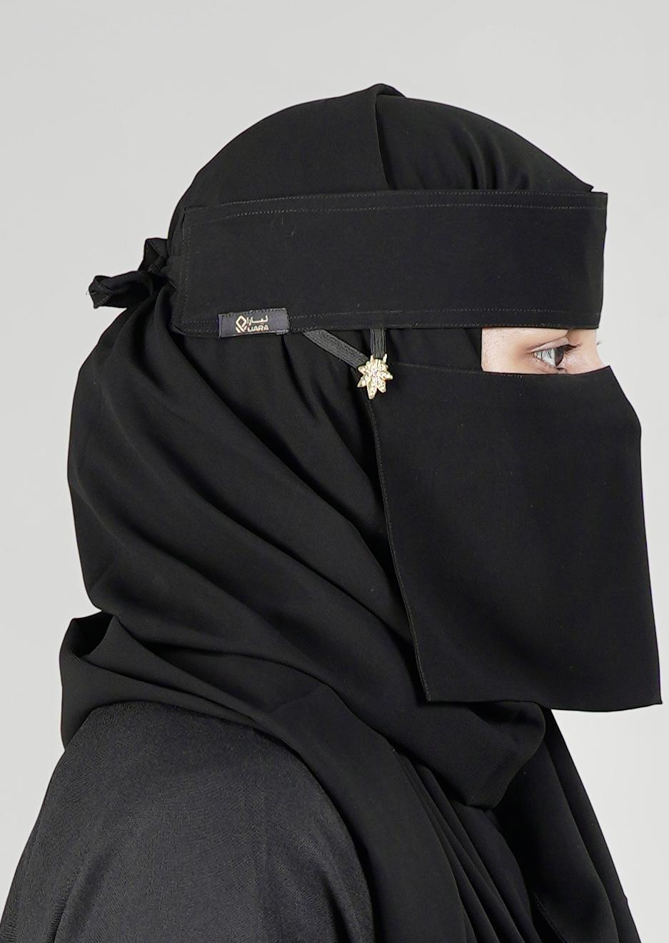 Liara Mini Small Normal With Leef locket Saudi Style Niqab (6"X12") XS