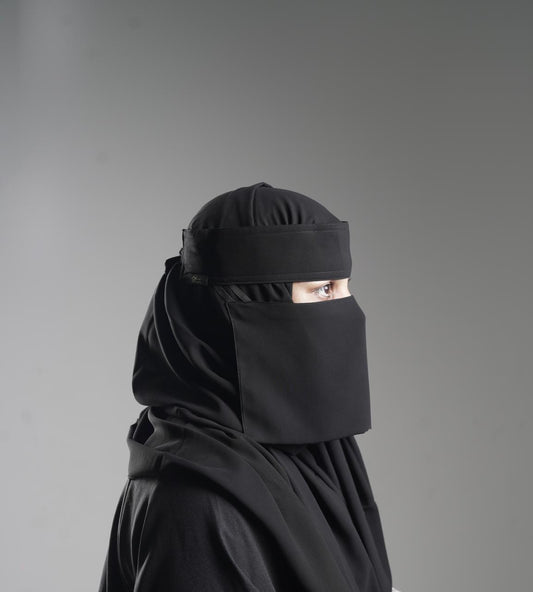 Liara Mini Small Double Elastic Saudi Style Niqab (6"X12") XS