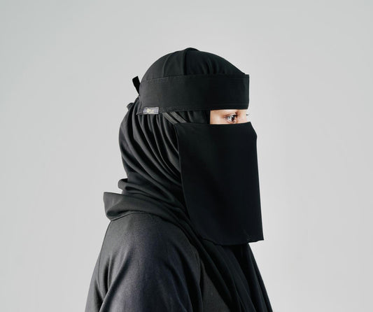 Liara Small Normal Double Elastic Saudi Style Niqab (8"X12") S