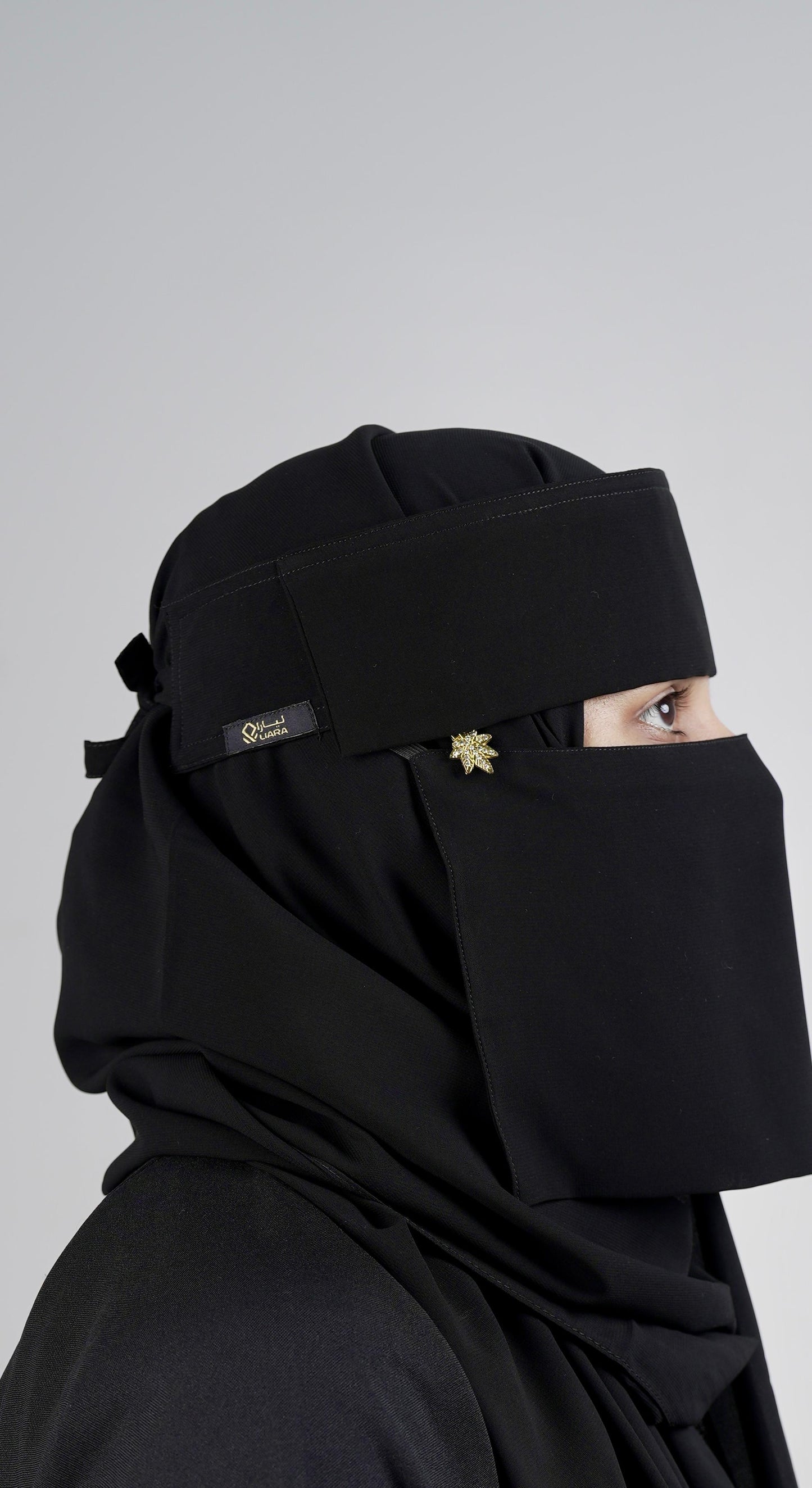 Liara Mini Small Flap With leef type locket  Saudi Style Niqab(6"X12") XS