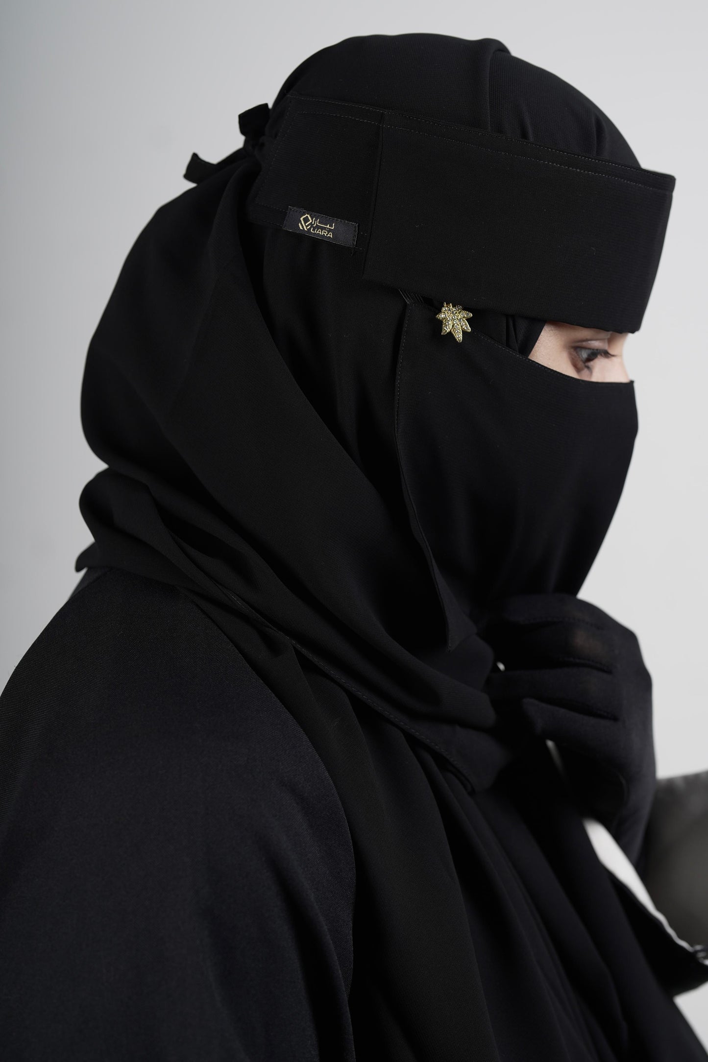 Liara Mini Small Flap With leef type locket  Saudi Style Niqab(6"X12") XS
