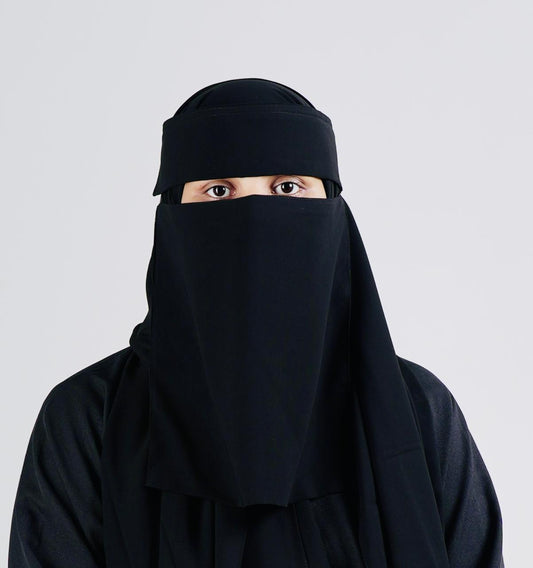 Liara Large Double Layer Saudi Style Niqab (11.5" x 12") ( L )