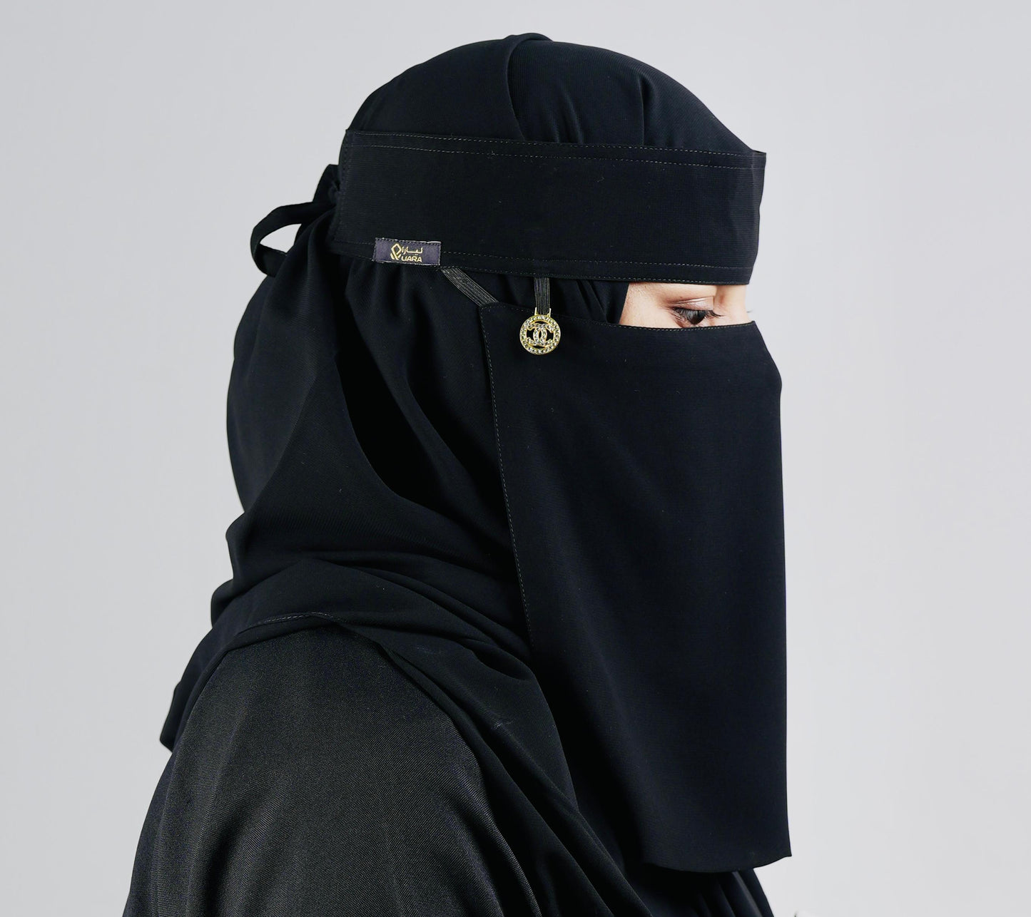 Liara Medium With Round locket Saudi Style Niqab (10" x 12") ( M )