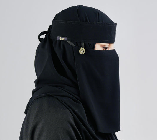 Liara Medium With Round locket Saudi Style Niqab (10" x 12") ( M )