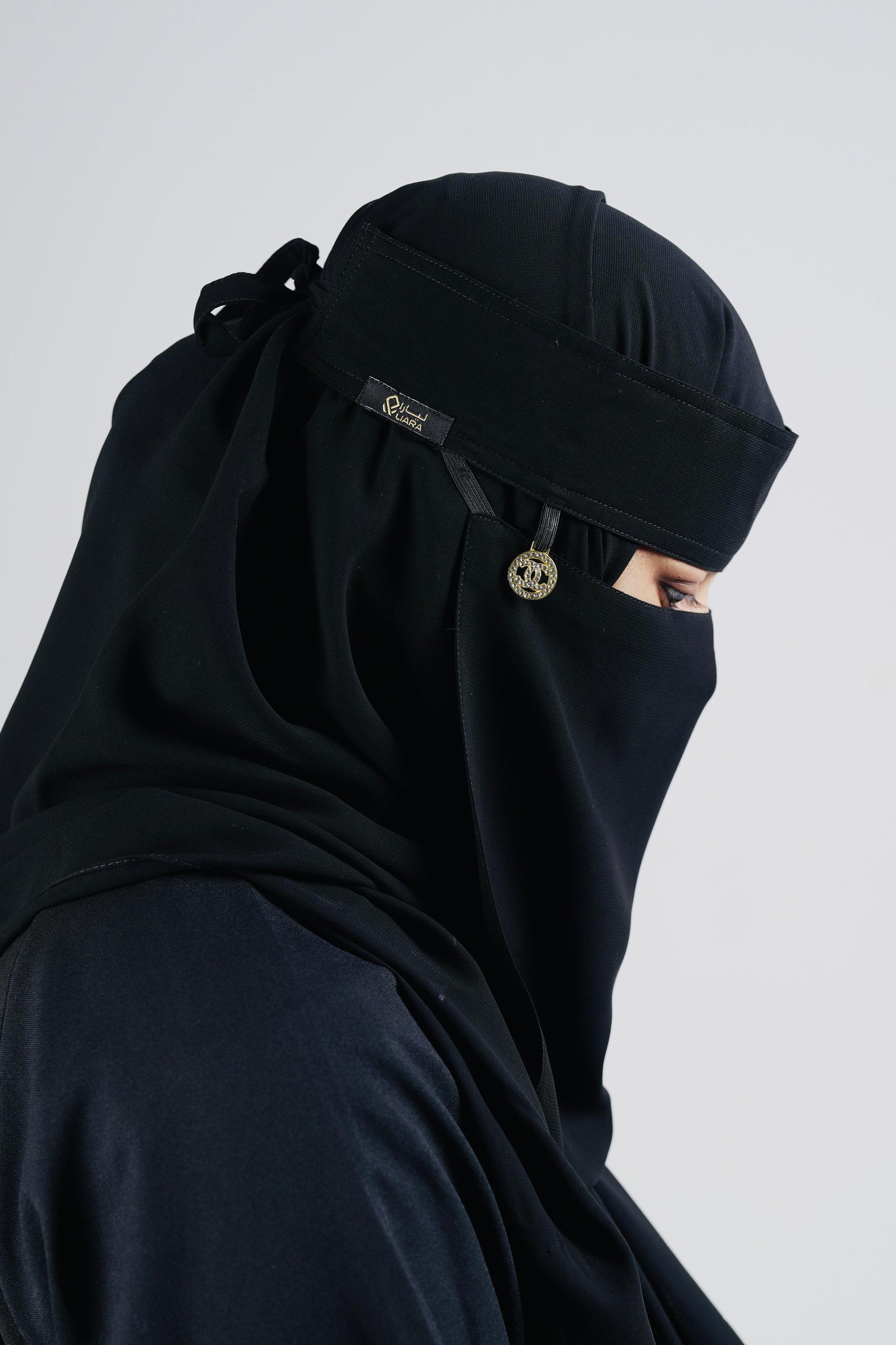 Liara Medium With Round locket Saudi Style Niqab (10" x 12") ( M )