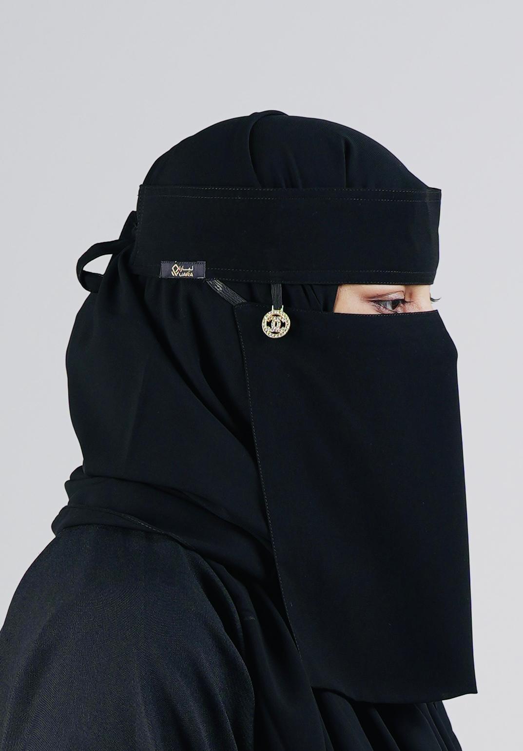 Liara Medium With Round locket Saudi Style Niqab (10" x 12") ( M )
