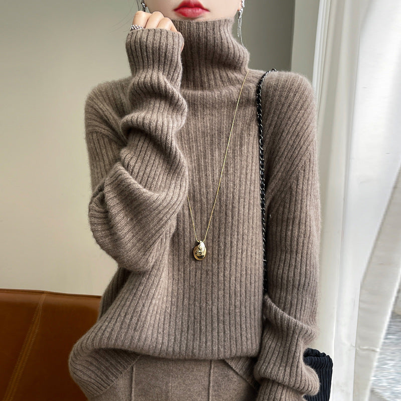 Pure Wool Womens Turtleneck Sweater